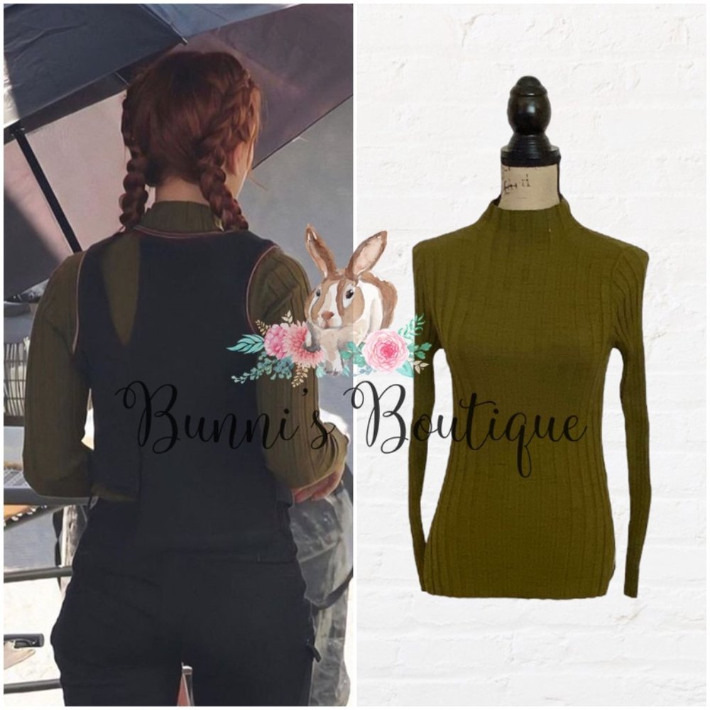 Natasha Romanoff Topshop Funnel Neck Sweater Black Widow Sz S - Picture 1 of 7